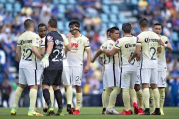 Las Águilas del América terminaron dando una voltereta histórica ante Cruz Azul tras ir perdiendo al medio tiempo por tres goles.