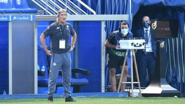 Pellegrini, durante el partido. 