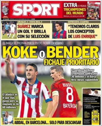 Portadas de la prensa deportiva