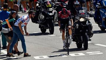 Wout Poels rueda en la fuga durante una etapa de la Vuelta a Espa&ntilde;a.