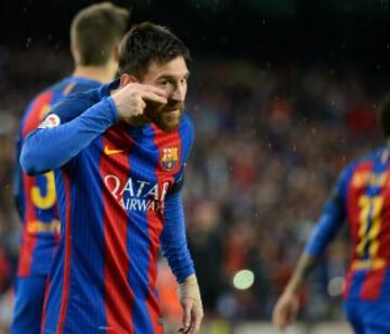 Messi celebra el 3-0.