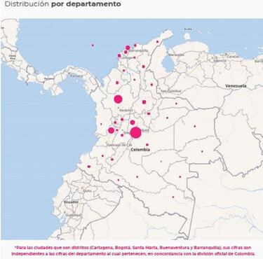 Mapa de casos y muertes por coronavirus por departamentos en Colombia: hoy, 13 de junio