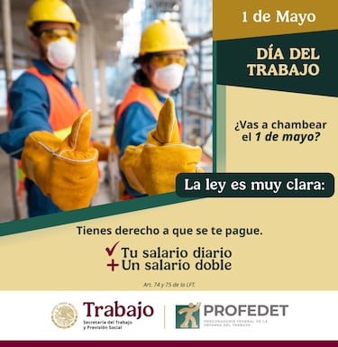 ¿Doble o triple?, esto te deben pagar por trabajar el 1 de mayo del 2025 en México