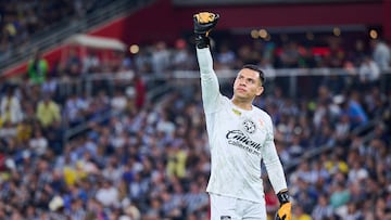 Luis Malagon of America during the final second-leg match between Monterrey and America as part of the Torneo Apertura 2024 Liga MX at BBVA Bancomer Stadium, on December 15, 2024 in Monterrey, Nuevo Leon, Mexico.