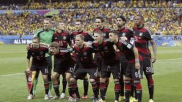 Formación de la selección alemana ante Brasil.
