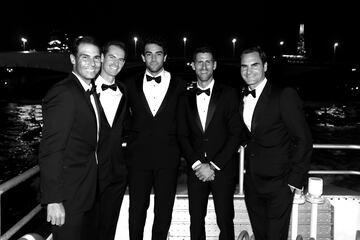 Rafael Nadal, Andy Murray, Matteo Berrettini, Roger Federer y Novak Djokovic.