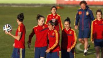 La Selecci&oacute;n Absoluta, el lunes en su &uacute;ltimo entrenamiento en Las Rozas.