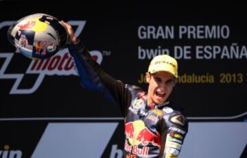 En el GP de Jerez en 2013 celebrando su victoria.