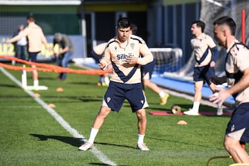 Toms Alarcn en el entrenamiento del pasado mircoles en la Ciudad Deportiva.