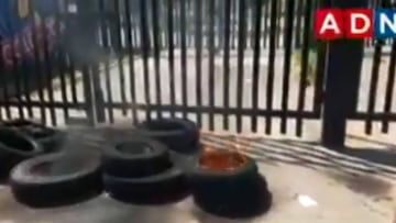 Así fue la quema de neumáticos en el Monumental