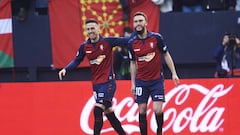 PAMPLONA, SPAIN - MARCH 08: Roberto Torres of CA Osasuna celebrates after scoring goal during the Liga match between CA Osasuna and RCD Espanyol at El Sadar Stadium on March 08, 2020 in Pamplona, Spain. (Photo by Juan Manuel Serrano Arce/Getty Images)