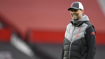 13 May 2021, United Kingdom, Manchester: Liverpool manager Jurgen Klopp is pictured before the English Premier League soccer match between Manchester United and Liverpool at Old Trafford. Photo: Peter Powell/PA Wire/dpa
13/05/2021 ONLY FOR USE IN SPAIN