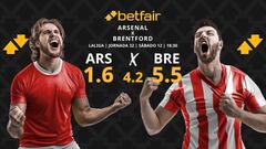 Arsenal FC vs. Brentford FC: horario, dónde ver, pronósticos y clasificación
