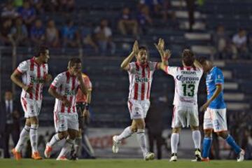 El equipo de Aguascalientes celebraba el primer gol de la noche.