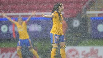 
 La delantera de la UANL hizo un par de anotaciones, las cuales adelantaron al equipo 2 goles por 0, con esto, Tigres es l&iacute;der general de la competencia.
 