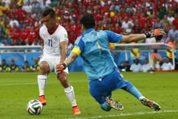 Con goles de Eduardo Vargas y Charles Aránguiz, la Roja derrotó a España en el Maracaná, el 18 de junio del 2014.