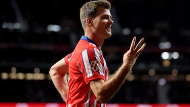 4-0. Alexander Sorloth celebra su cuarto tanto de la noche.