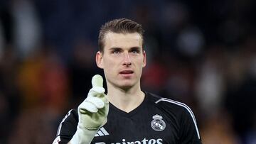 Lunin, en un partido del Madrid de esta temporada.