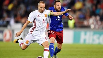 Andrés Iniesta, con la Selección.