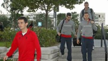 <b>LOS NAVARROS EN MADRID. </b>Osasuna llegó ayer a la capital y se quedó concentrado en un hotel cercano al Vicente Calderón.