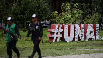 Bogotá. Abril 28 de 2025. Diferentes comunidades indígenas se asentaron en las instalaciones de la Universidad Nacional, sede Bogotá, tras su llegada desde sus territorios a la ciudad.(Colprensa - Cristian Bayona).