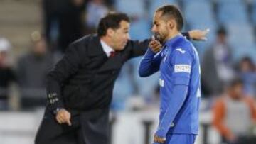 El delantero del Getafe, durante un choque de esta temporada.