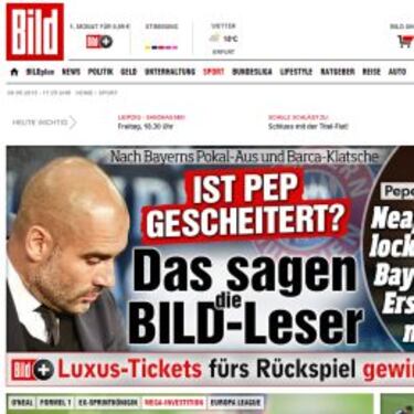 Encuesta en Bild: un 57% cree que Guardiola ha fracasado