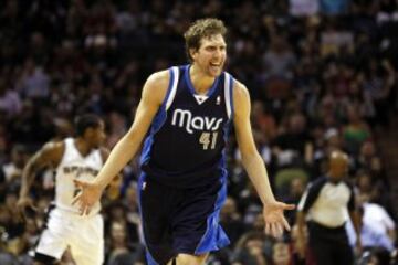 Nowitzki estuvo menos acertado de la habitual pero es un quebradero de cabeza constante para la defensa de San Antonio.