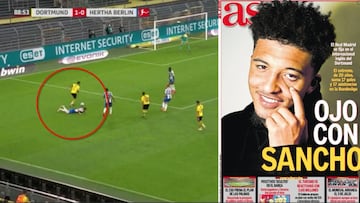 ¡Rival al suelo sin tocar el balón! La genial jugada que inventó Jadon Sancho