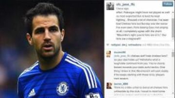 El hijo de Mourinho criticó a la afición del Chelsea por meterse con Fàbregas.