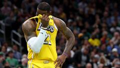 LeBron James, durante el partido de la NBA que ha enfrentado a los Boston Celtics y a Los &Aacute;ngeles Lakers