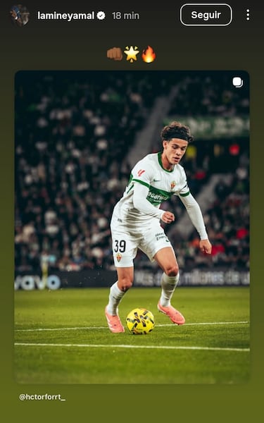 Lamine celebra el tropiezo del Madrid 