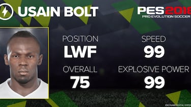 Reveladas las estadísticas de Usain Bolt en PES 2018