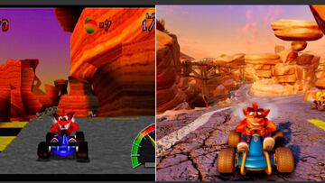 Dingo Canyon en Crash Team Racing Nitro-Fueled, el antes y después
