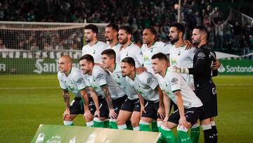 El once inicial del Racing frente al Real Zaragoza.