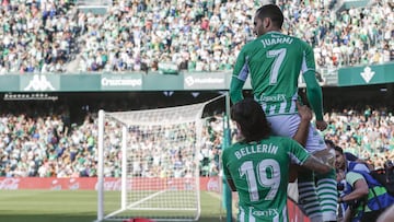 Juanmi, tras marcar al Granada. 