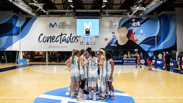 Las jugadoras del Movistar Estudiantes celebran su victoria contra el Lieja Panthers.