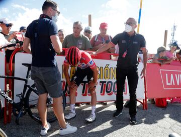 Evenepoel tras terminar la etapa. 