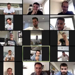 Reunión telemática de la primera plantilla del Barcelona