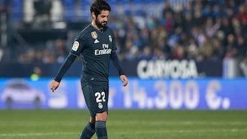 Isco, retirándose del terreno de juego en el encuentro de vuelta ante el Leganés en Butarque.