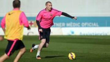 Mathieu, durante el entrenamiento