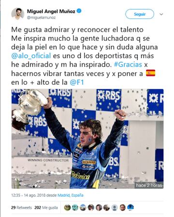 El actor español, Miguel Ángel Muñoz reconoce su talento y su lucha todos estos años. 