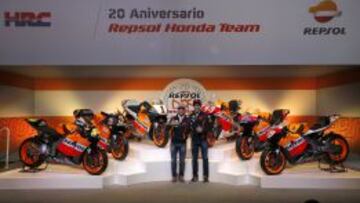 M&aacute;rquez y Pedrosa, en el 20 aniversario de Repsol Honda.