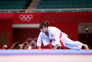 Sandra Sánchez durante su ejercicio en la final de kata.