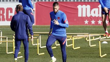 Carrasco, en la sesión del Atlético.