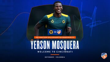 Yerson Mosquera, nuevo jugador de FC Cincinnati.