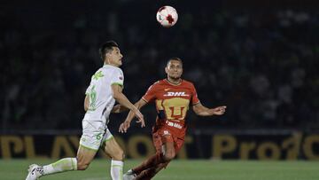 (L-R), Fernando Arce of Juarez e Higor Meritao of Pumas during the game FC Juarez vs Pumas UNAM, corresponding to day 12 of the Torneo Clausura Grita Mexico C22 of Liga BBVA MX, at Olimpico Benito Juarez Stadium, on April 02, 2022.

<br><br>

(I-D), Fernando Arce de Juarez e Higor Meritao de Pumas durante el partido FC Juarez vs Pumas UNAM, correspondiente a la jornada 12 del Torneo Clausura Grita Mexico C22 de la Liga BBVA MX, en el Estadio Olimpico Benito Juarez , el 02 de Abril de 2022.