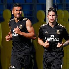 Tras 787 días, James vuelve al Madrid: Sus primeros toques