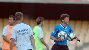 Ziganda durante el entrenameinto del Xerez.