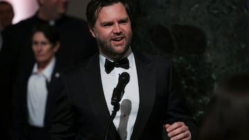 U.S. Vice President-elect JD Vance delivers remarks as he attends the vice president’s dinner ahead of the inauguration of U.S. President-elect Donald Trump, in Washington, U.S., January 18, 2025. REUTERS/Kevin Mohatt